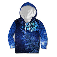 New Zealand Matariki Kid Hoodie Maori Pattern and Silver Fern LT03 Hoodie Blue - Polynesian Pride