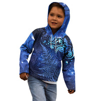 New Zealand Matariki Kid Hoodie Maori Pattern and Silver Fern LT03 - Polynesian Pride