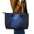 New Zealand Matariki Leather Tote Bag Maori Pattern and Silver Fern