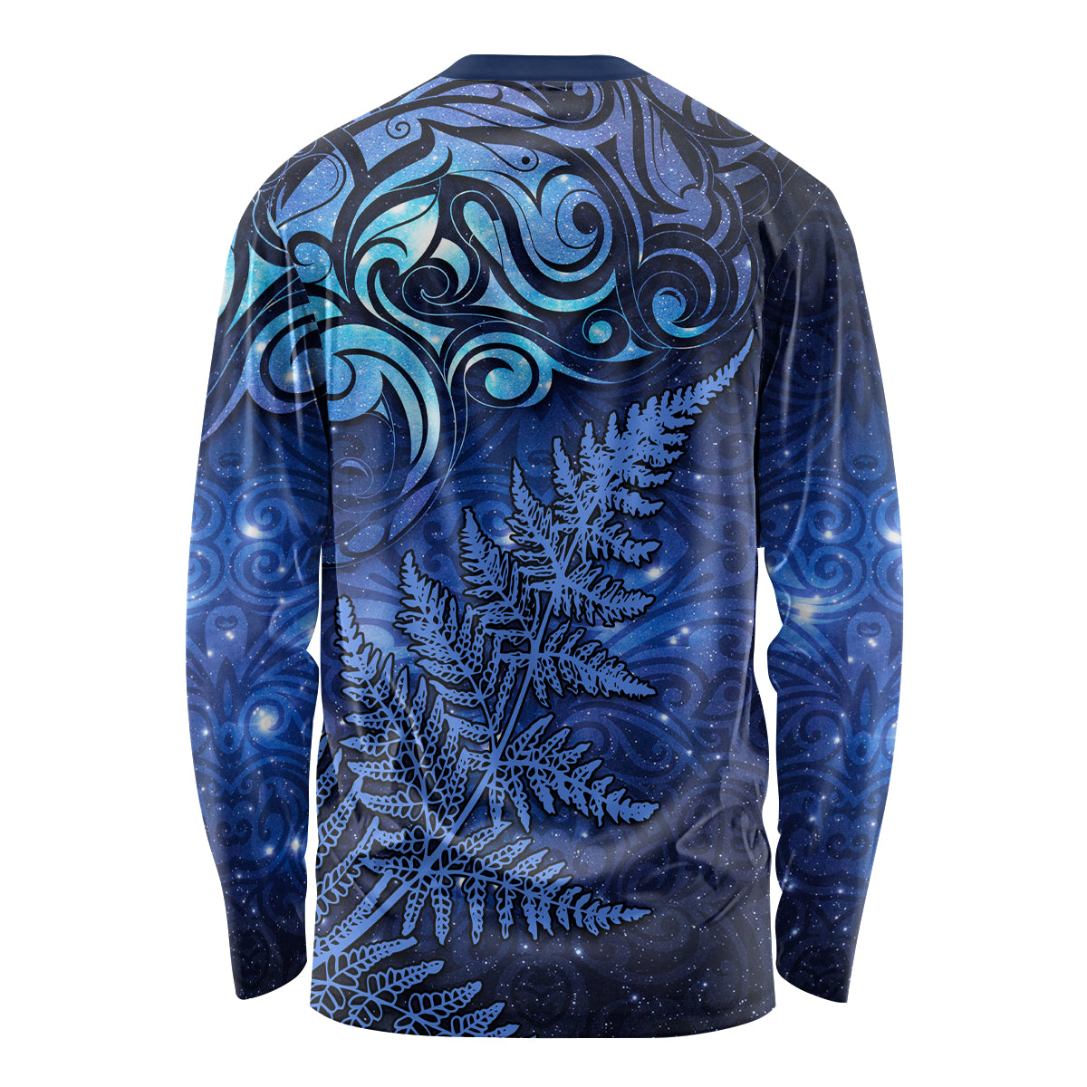 New Zealand Matariki Long Sleeve Shirt Maori Pattern and Silver Fern LT03 - Polynesian Pride