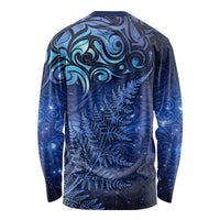 New Zealand Matariki Long Sleeve Shirt Maori Pattern and Silver Fern LT03 - Polynesian Pride