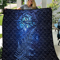 New Zealand Matariki Quilt Maori Pattern and Silver Fern LT03 Blue - Polynesian Pride