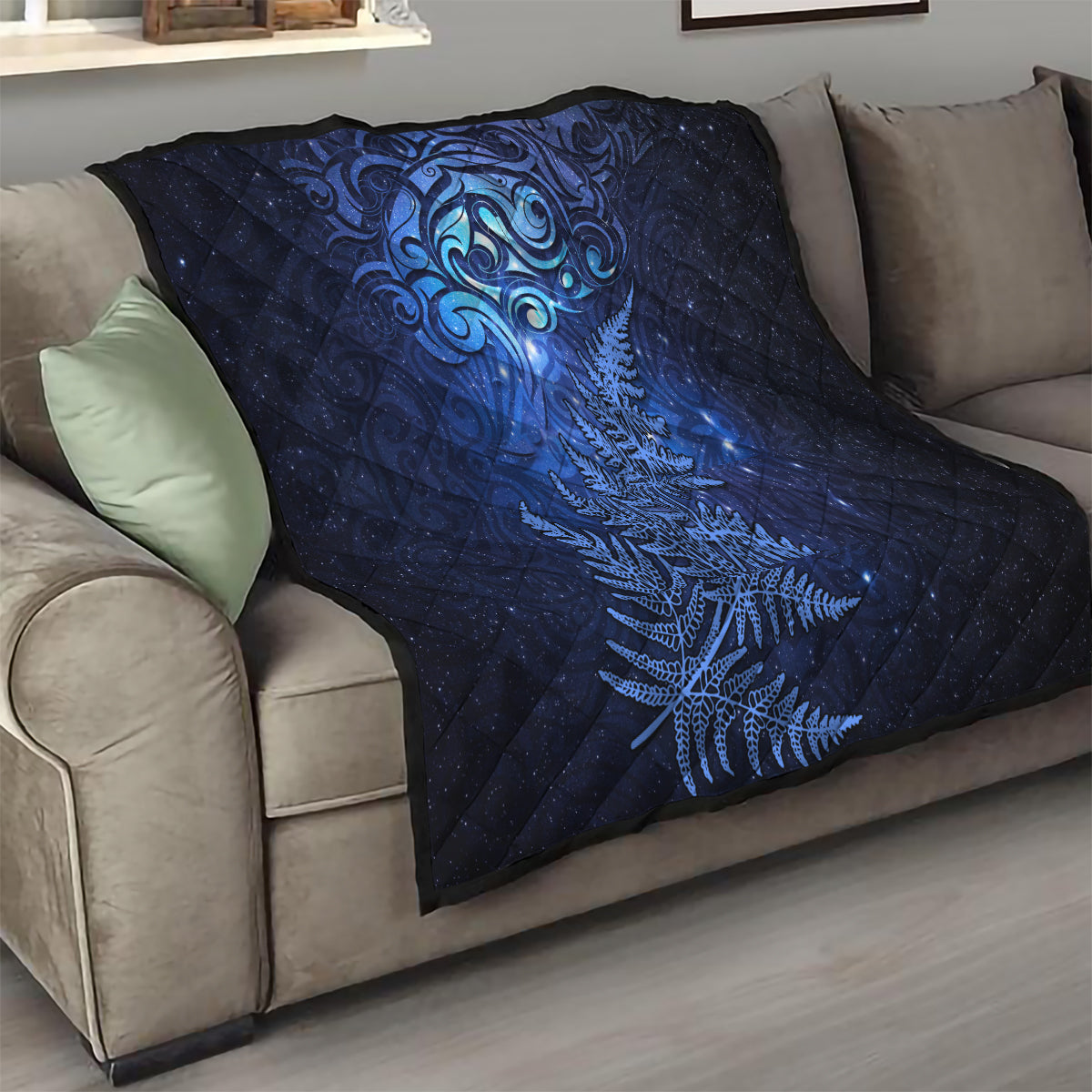 New Zealand Matariki Quilt Maori Pattern and Silver Fern LT03 - Polynesian Pride