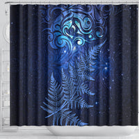 New Zealand Matariki Shower Curtain Maori Pattern and Silver Fern LT03 - Polynesian Pride