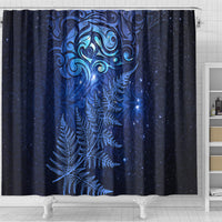 New Zealand Matariki Shower Curtain Maori Pattern and Silver Fern LT03 - Polynesian Pride