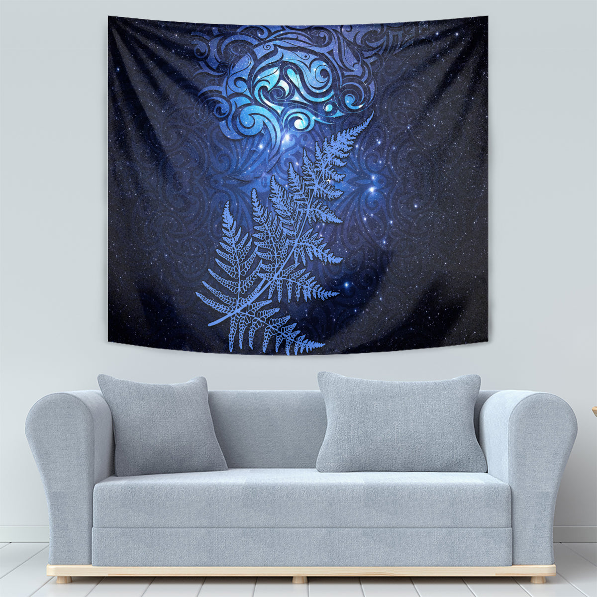 New Zealand Matariki Tapestry Maori Pattern and Silver Fern LT03 - Polynesian Pride