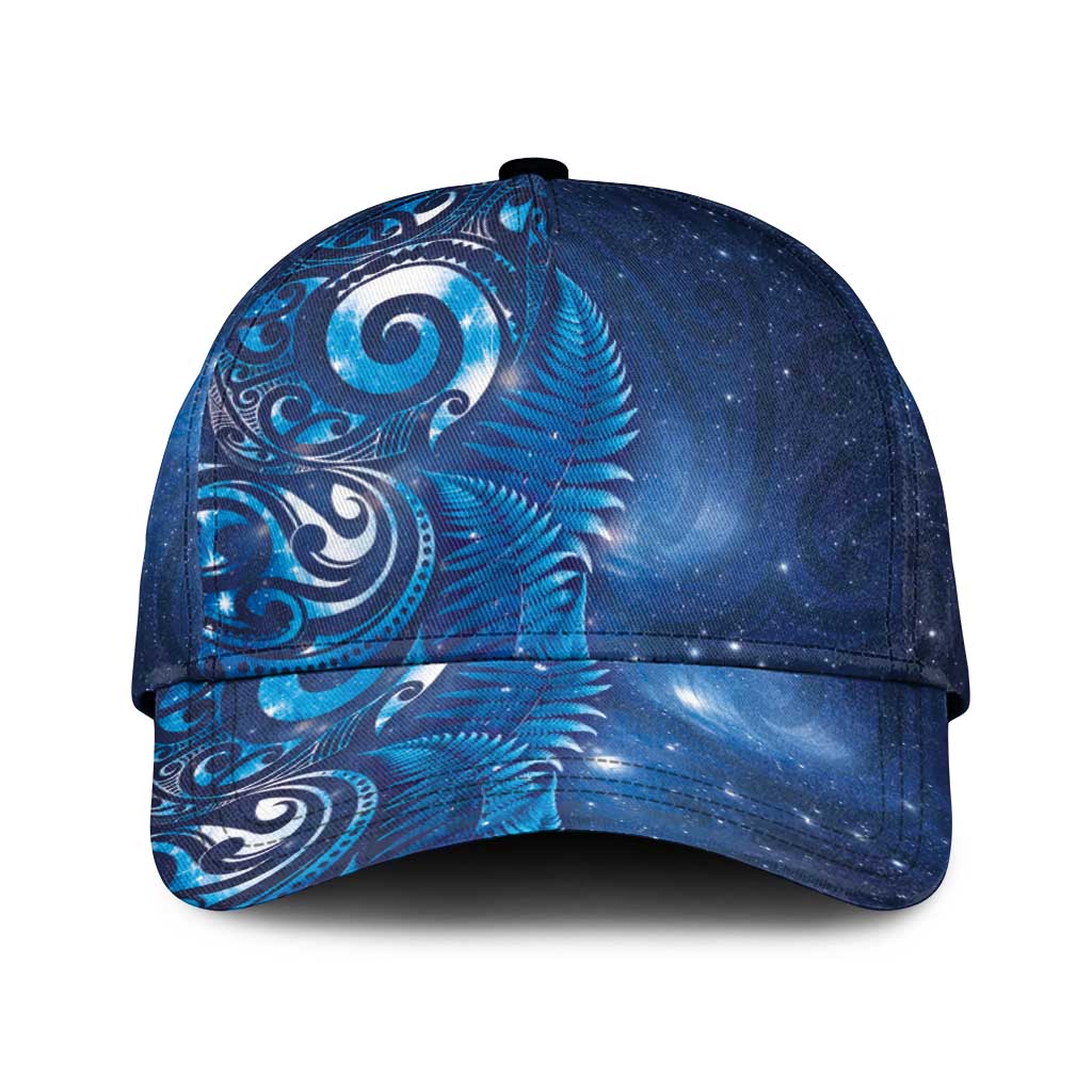 Aotearoa New Zealand New Year Classic Cap Tribal Koru Tattoo Blue Galaxy Maori Silver Fern LT03 Universal Fit Blue - Polynesian Pride