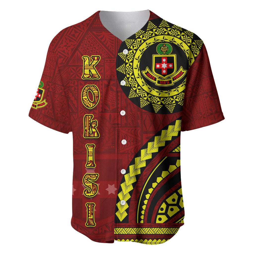 Kolisi Tonga Atele Baseball Jersey Ngatu and Polynesian Pattern LT03 Red - Polynesian Pride