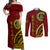 Kolisi Tonga Atele Couples Matching Off Shoulder Maxi Dress and Long Sleeve Button Shirt Ngatu and Polynesian Pattern