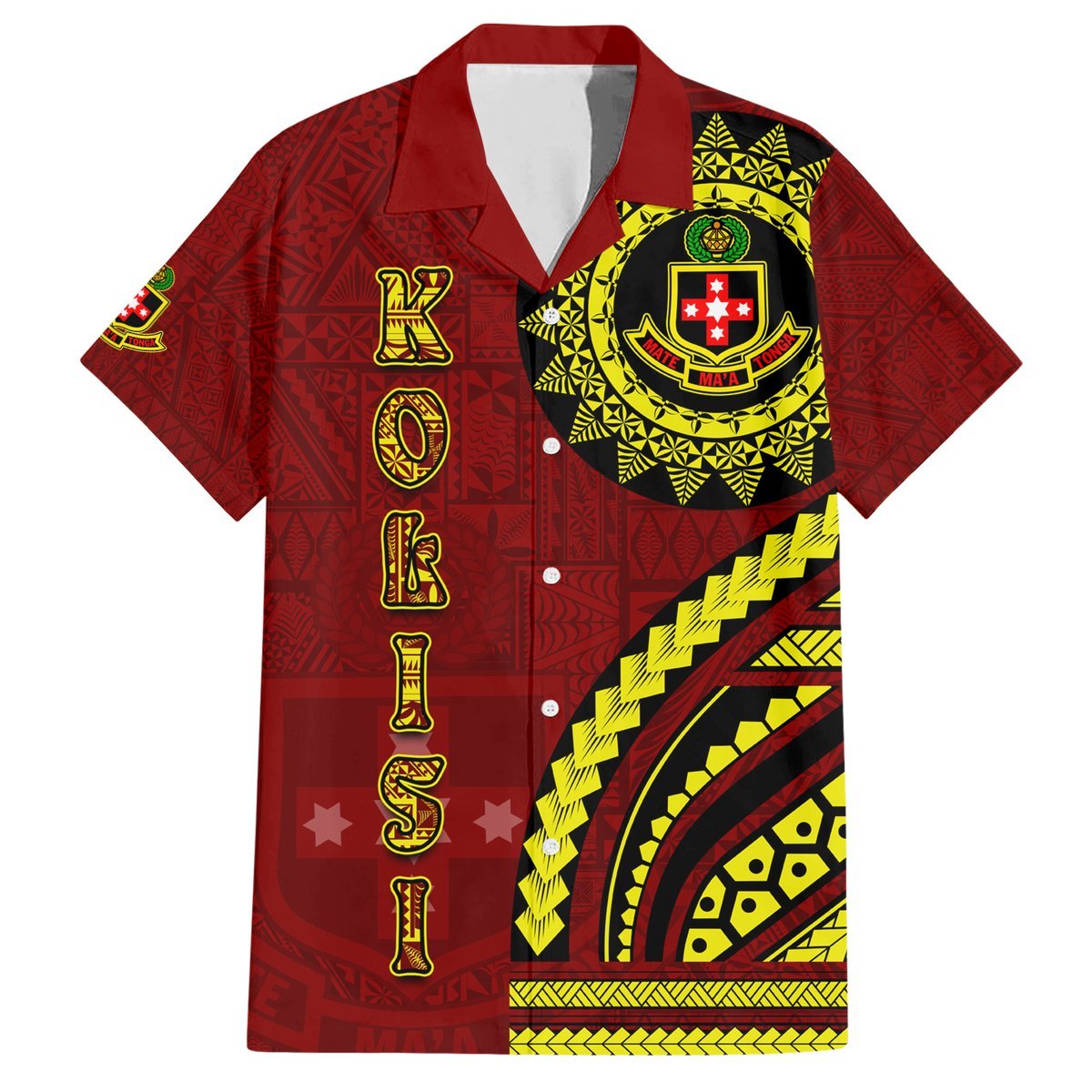 Kolisi Tonga Atele Hawaiian Shirt Ngatu and Polynesian Pattern LT03 Red - Polynesian Pride