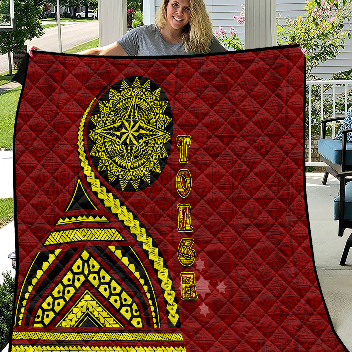 Kolisi Tonga Atele Quilt Ngatu and Polynesian Pattern LT03 Red - Polynesian Pride