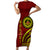 Kolisi Tonga Atele Short Sleeve Bodycon Dress Ngatu and Polynesian Pattern