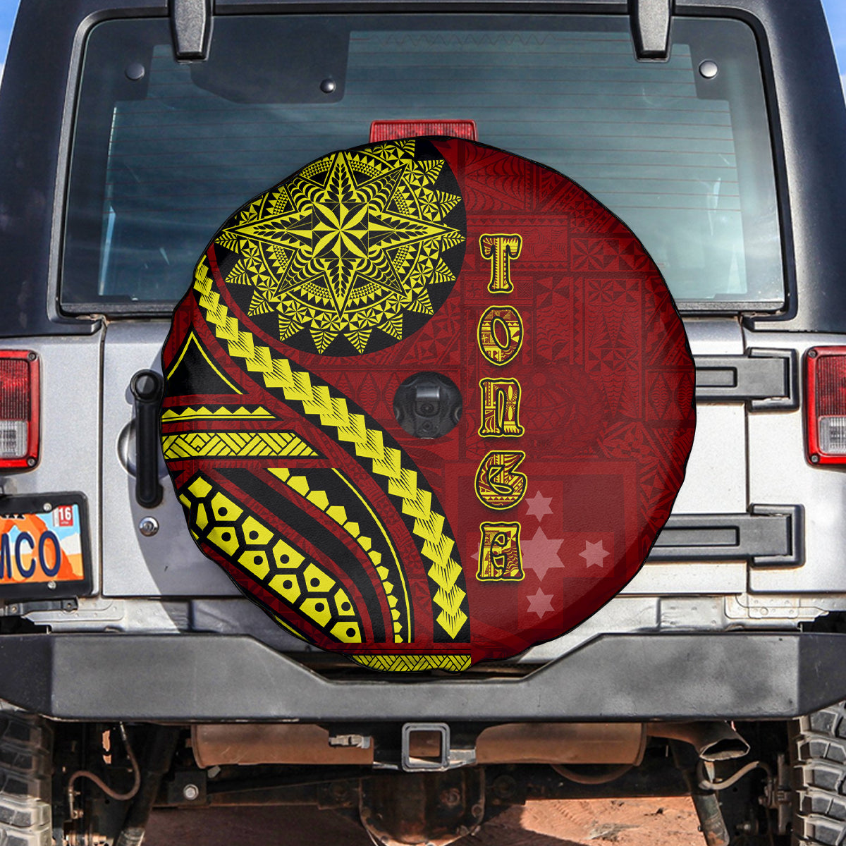 Kolisi Tonga Atele Spare Tire Cover Ngatu and Polynesian Pattern