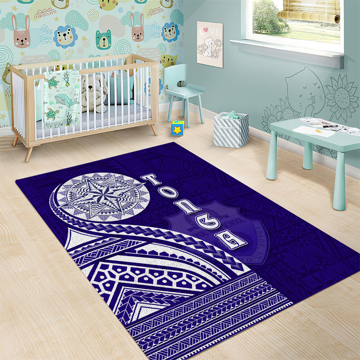 Tupou College Toloa Area Rug Ngatu and Polynesian Pattern LT03 - Polynesian Pride