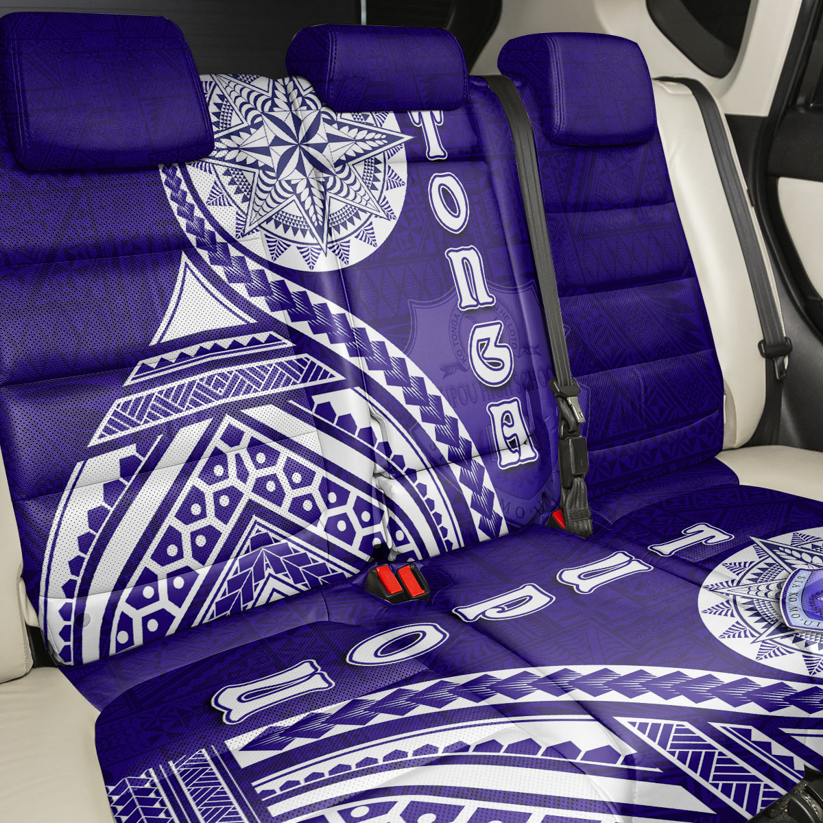 Tupou College Toloa Back Car Seat Cover Ngatu and Polynesian Pattern LT03 - Polynesian Pride