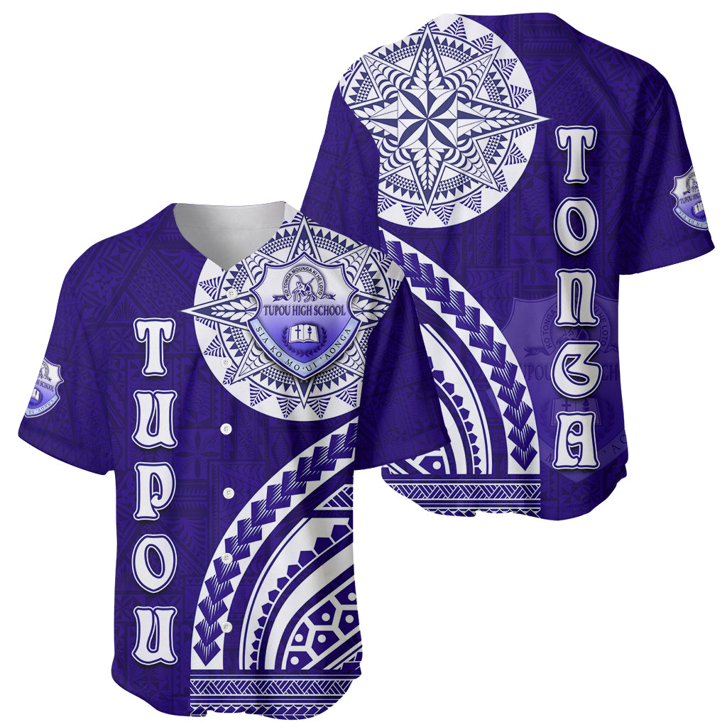Tupou College Toloa Baseball Jersey Ngatu and Polynesian Pattern LT03 - Polynesian Pride