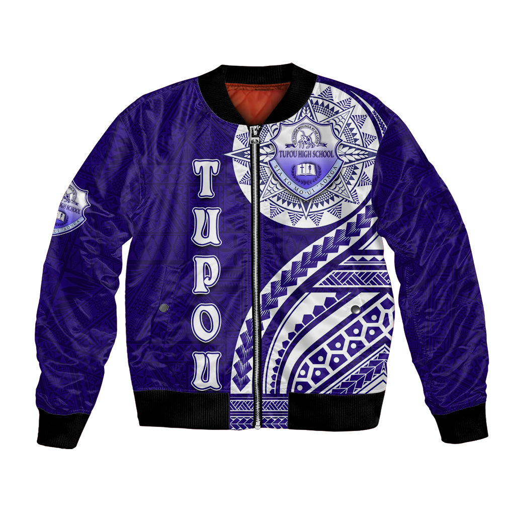 Tupou College Toloa Bomber Jacket Ngatu and Polynesian Pattern