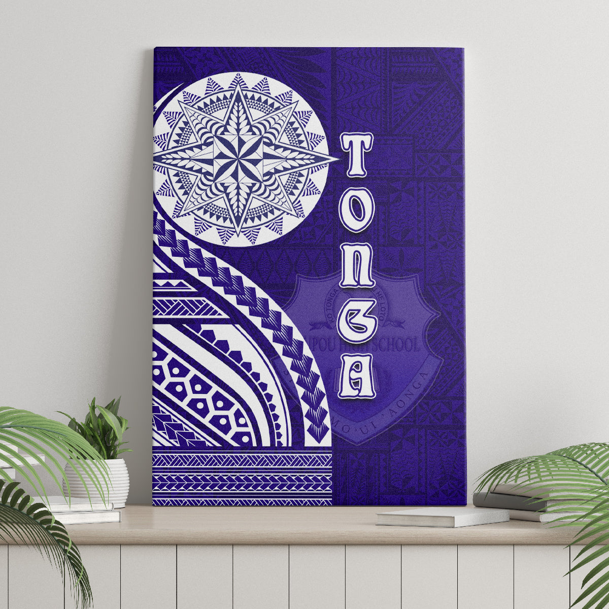 Tupou College Toloa Canvas Wall Art Ngatu and Polynesian Pattern LT03 - Polynesian Pride