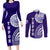 Tupou College Toloa Couples Matching Long Sleeve Bodycon Dress and Long Sleeve Button Shirt Ngatu and Polynesian Pattern