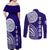 Tupou College Toloa Couples Matching Off Shoulder Maxi Dress and Long Sleeve Button Shirt Ngatu and Polynesian Pattern