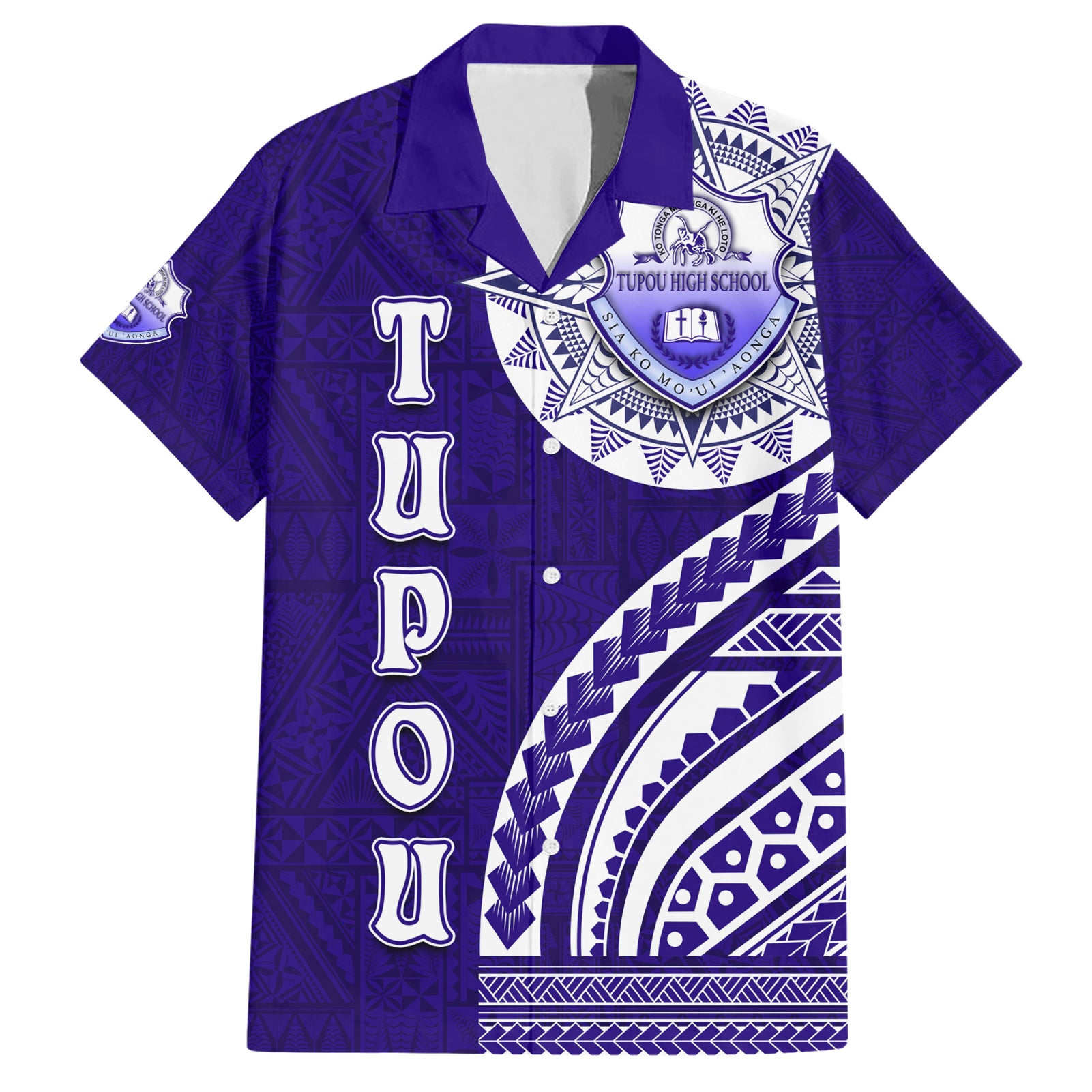 Tupou College Toloa Hawaiian Shirt Ngatu and Polynesian Pattern