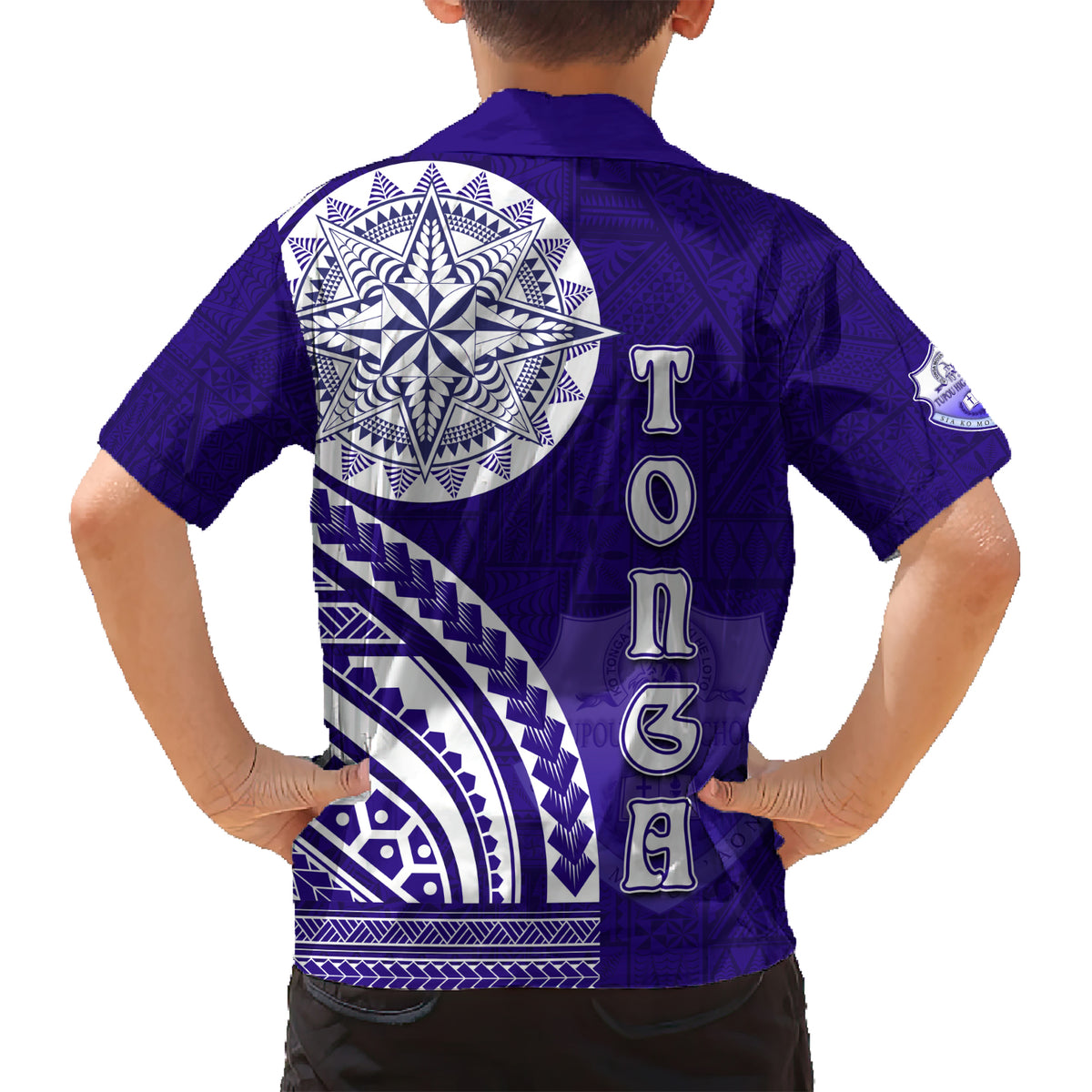 Tupou College Toloa Kid Hawaiian Shirt Ngatu and Polynesian Pattern LT03 - Polynesian Pride