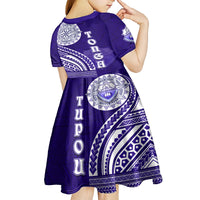 Tupou College Toloa Kid Short Sleeve Dress Ngatu and Polynesian Pattern LT03 - Polynesian Pride