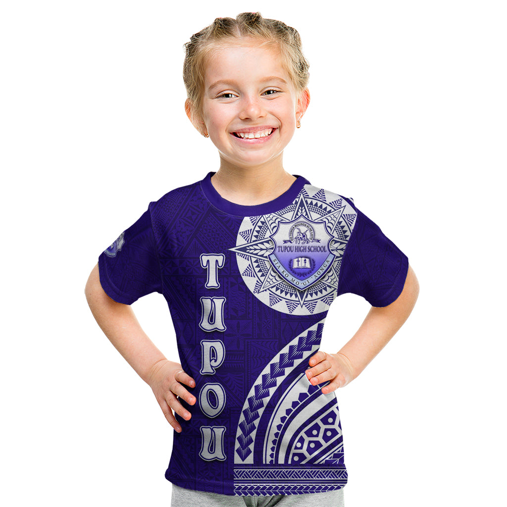 Tupou College Toloa Kid T Shirt Ngatu and Polynesian Pattern