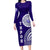 Tupou College Toloa Long Sleeve Bodycon Dress Ngatu and Polynesian Pattern