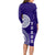 Tupou College Toloa Long Sleeve Bodycon Dress Ngatu and Polynesian Pattern