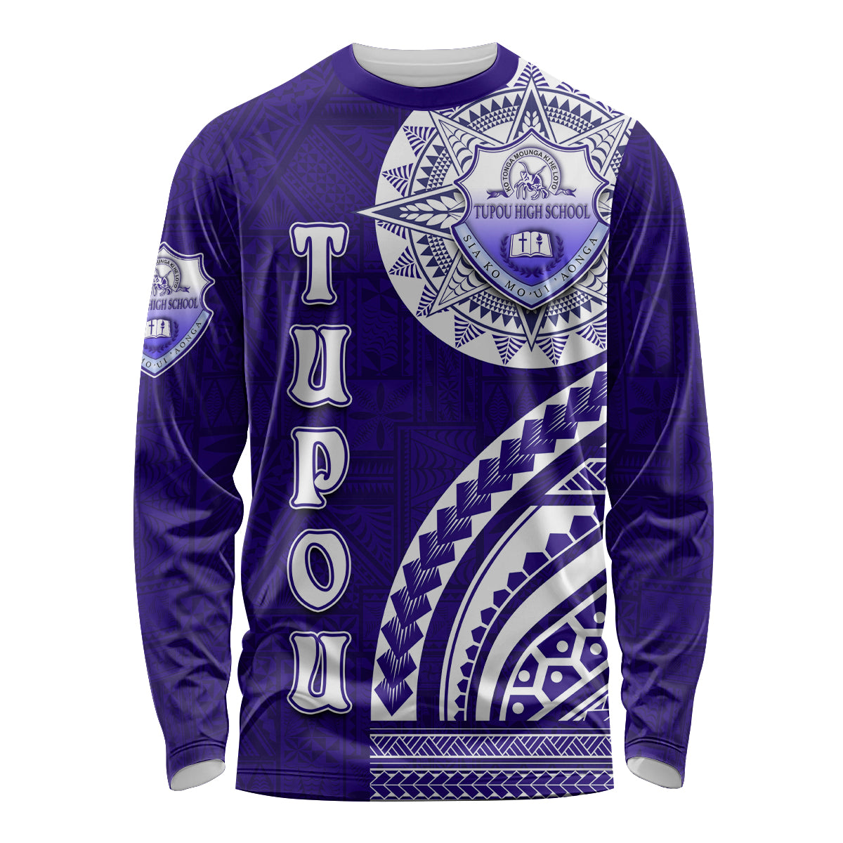 Tupou College Toloa Long Sleeve Shirt Ngatu and Polynesian Pattern