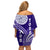 Tupou College Toloa Off Shoulder Short Dress Ngatu and Polynesian Pattern