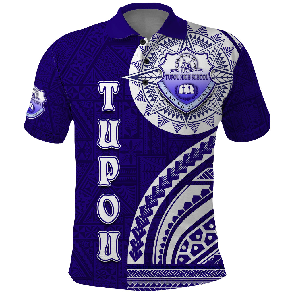 Tupou College Toloa Polo Shirt Ngatu and Polynesian Pattern