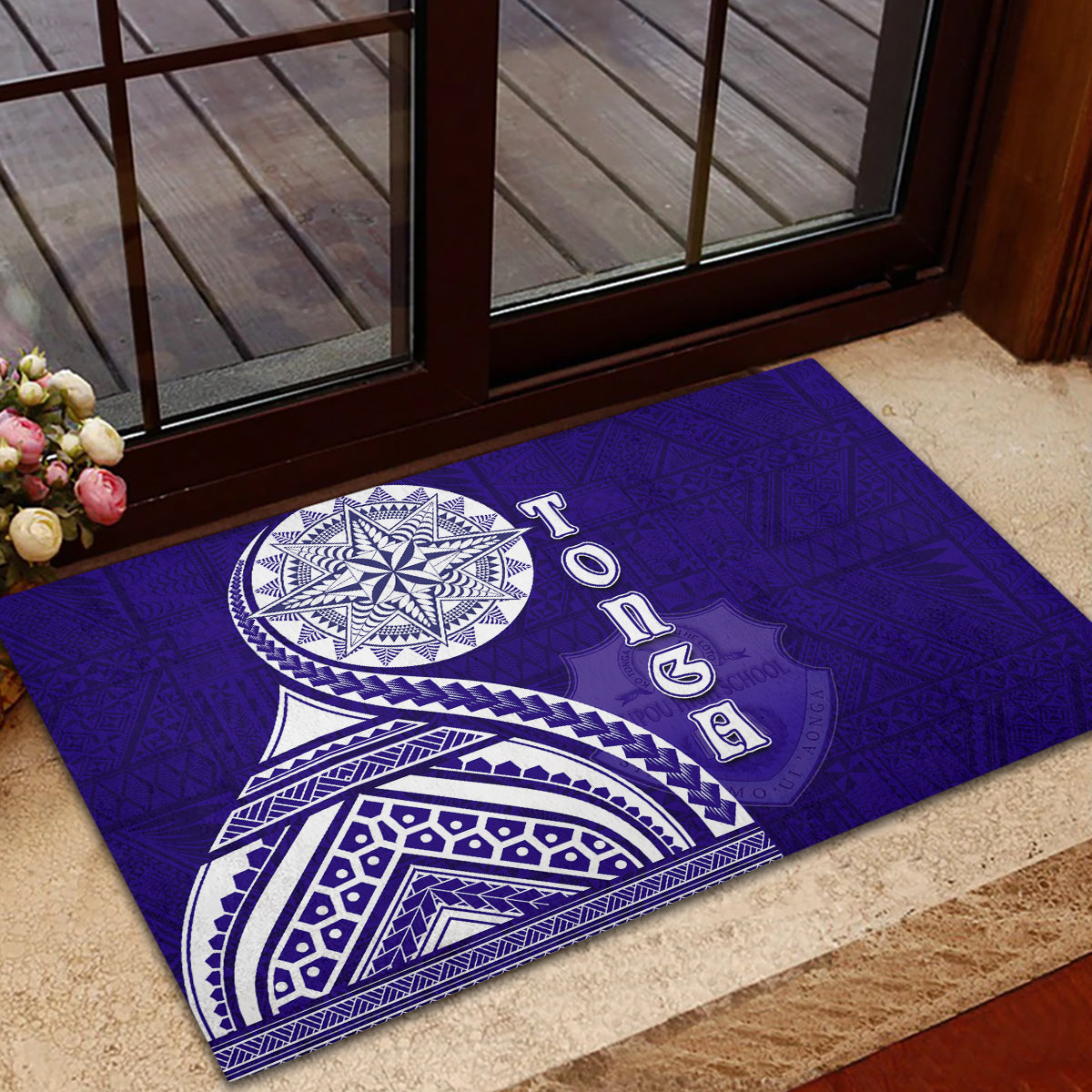 Tupou College Toloa Rubber Doormat Ngatu and Polynesian Pattern LT03 - Polynesian Pride
