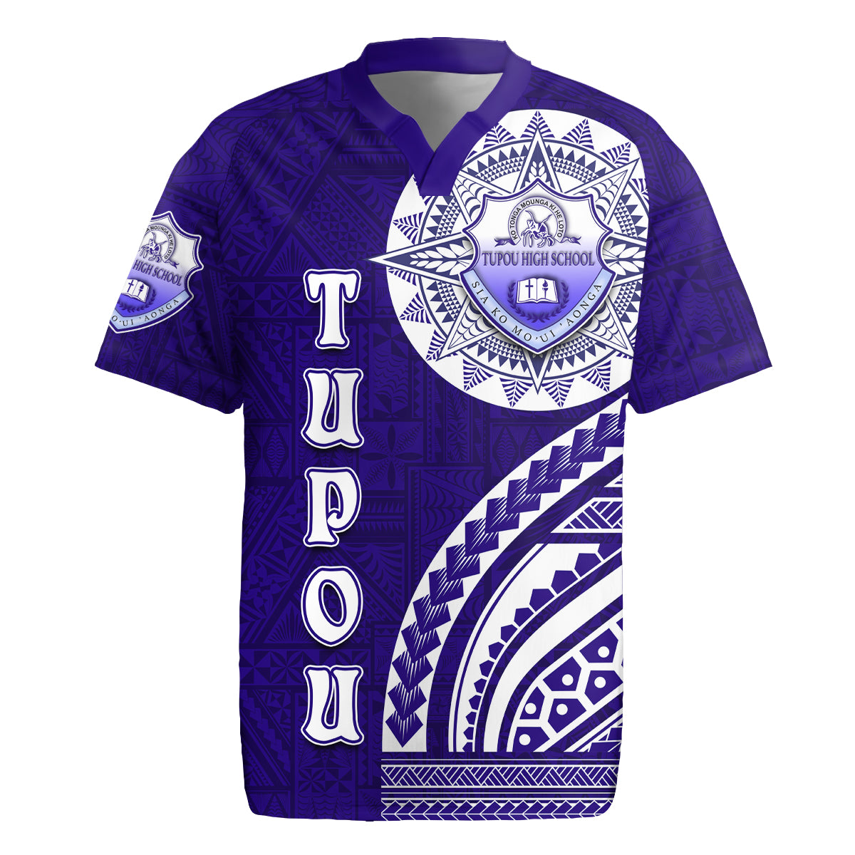 Tupou College Toloa Rugby Jersey Ngatu and Polynesian Pattern