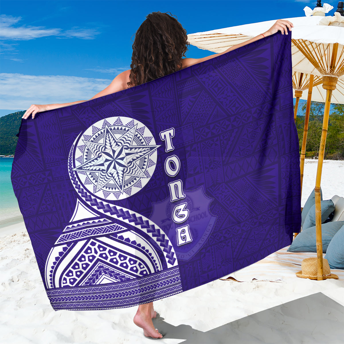 Tupou College Toloa Sarong Ngatu and Polynesian Pattern