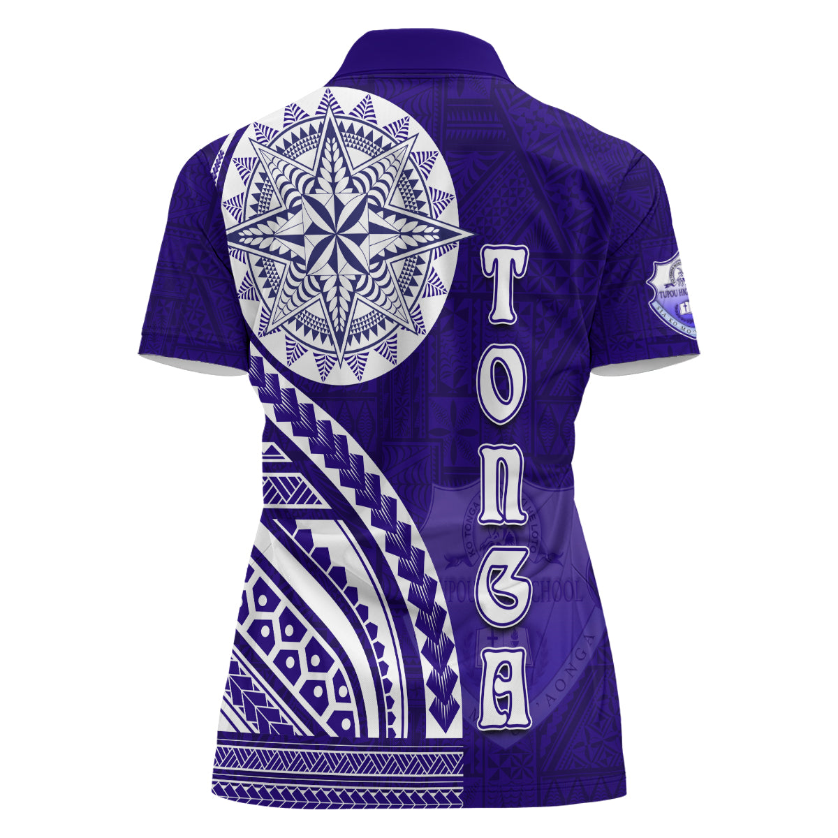 Tupou College Toloa Women Polo Shirt Ngatu and Polynesian Pattern LT03 - Polynesian Pride