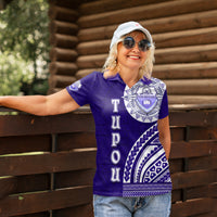 Tupou College Toloa Women Polo Shirt Ngatu and Polynesian Pattern LT03 - Polynesian Pride