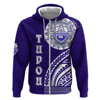 Tupou College Toloa Zip Hoodie Ngatu and Polynesian Pattern LT03 Zip Hoodie Blue - Polynesian Pride