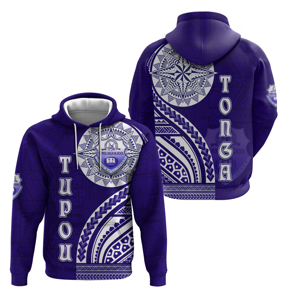 Tupou College Toloa Zip Hoodie Ngatu and Polynesian Pattern LT03 - Polynesian Pride