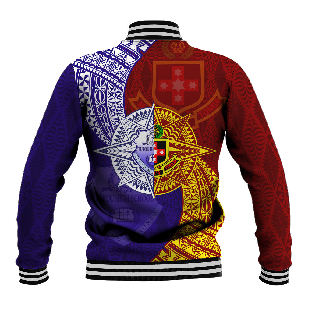 Kolisi Tonga Atele and Tupou College Toloa Baseball Jacket Ngatu and Polynesian Spiral Pattern LT03 - Polynesian Pride