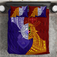 Kolisi Tonga Atele and Tupou College Toloa Bedding Set Ngatu and Polynesian Spiral Pattern LT03 Red - Polynesian Pride