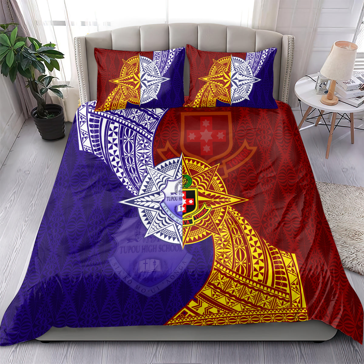 Kolisi Tonga Atele and Tupou College Toloa Bedding Set Ngatu and Polynesian Spiral Pattern LT03 - Polynesian Pride