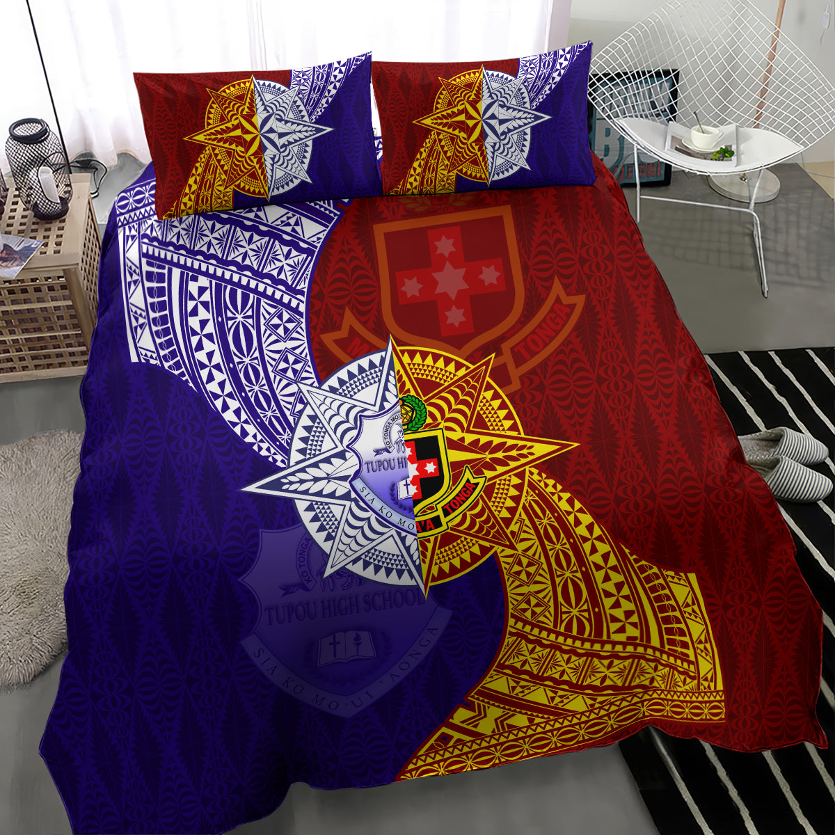Kolisi Tonga Atele and Tupou College Toloa Bedding Set Ngatu and Polynesian Spiral Pattern LT03 - Polynesian Pride