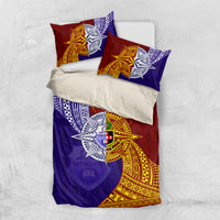 Kolisi Tonga Atele and Tupou College Toloa Bedding Set Ngatu and Polynesian Spiral Pattern LT03 US Twin 172cm x 218cm Red - Polynesian Pride