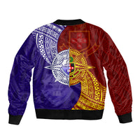 Kolisi Tonga Atele and Tupou College Toloa Bomber Jacket Ngatu and Polynesian Spiral Pattern LT03 - Polynesian Pride