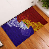 Kolisi Tonga Atele and Tupou College Toloa Rubber Doormat Ngatu and Polynesian Spiral Pattern LT03 Red - Polynesian Pride