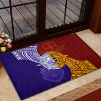 Kolisi Tonga Atele and Tupou College Toloa Rubber Doormat Ngatu and Polynesian Spiral Pattern LT03 - Polynesian Pride