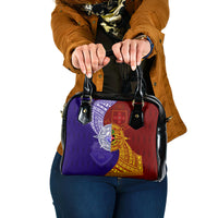 Kolisi Tonga Atele and Tupou College Toloa Shoulder Handbag Ngatu and Polynesian Spiral Pattern LT03 One Size Red - Polynesian Pride