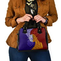 Kolisi Tonga Atele and Tupou College Toloa Shoulder Handbag Ngatu and Polynesian Spiral Pattern LT03 - Polynesian Pride